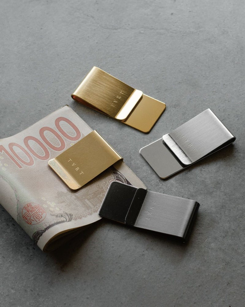 日本紙幣をスマートに挟める真鍮製マネークリップのカラーバリエーション