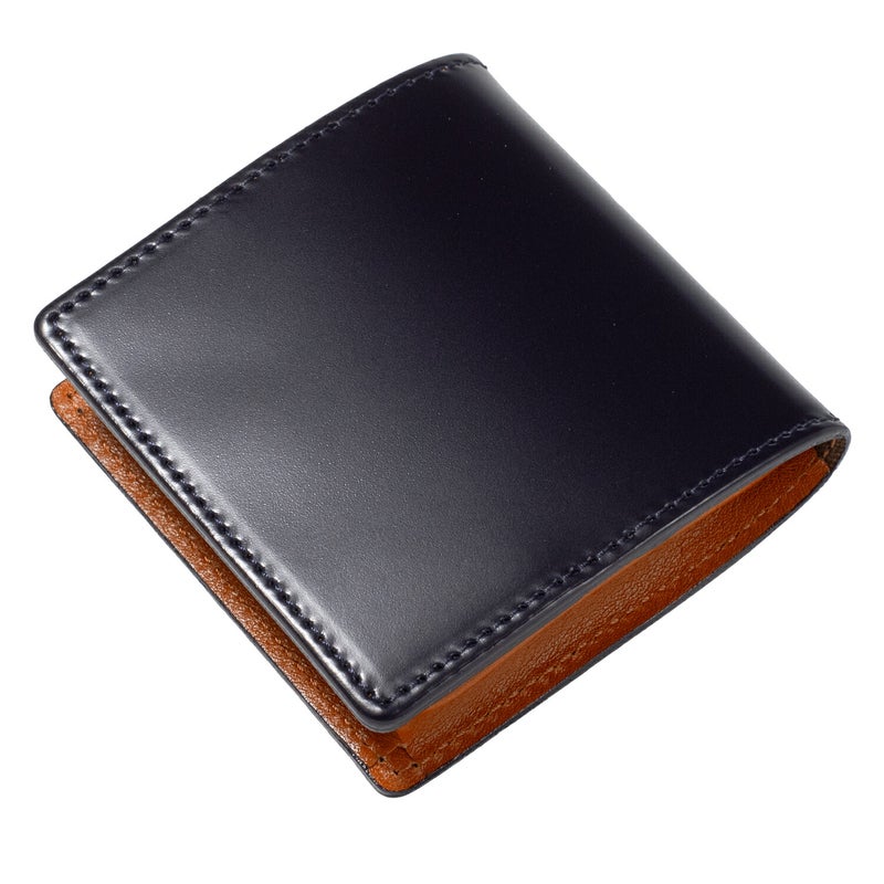 コードバン小銭入れ（ネイビー）：上品な紺色とコバの仕上げ