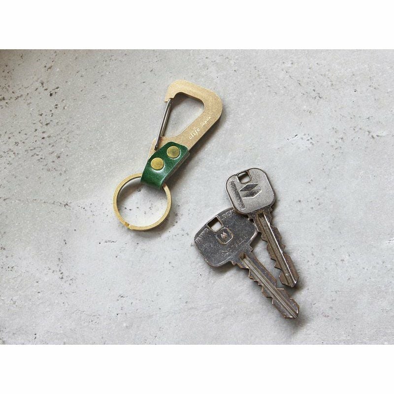 キーホルダー キーリング 日本製 （真鍮×本革） 姫路レザー / grasp