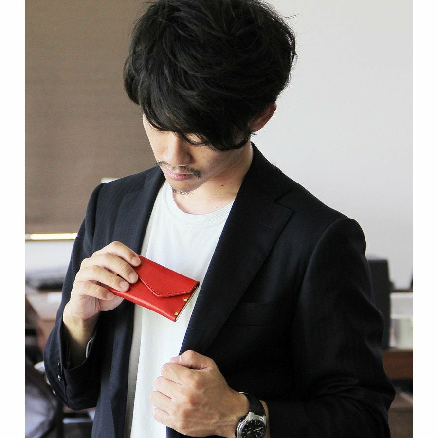 水引ラッピング】名刺入れ 姫路レザー 本革×真鍮 Tps-048 | TAVARAT