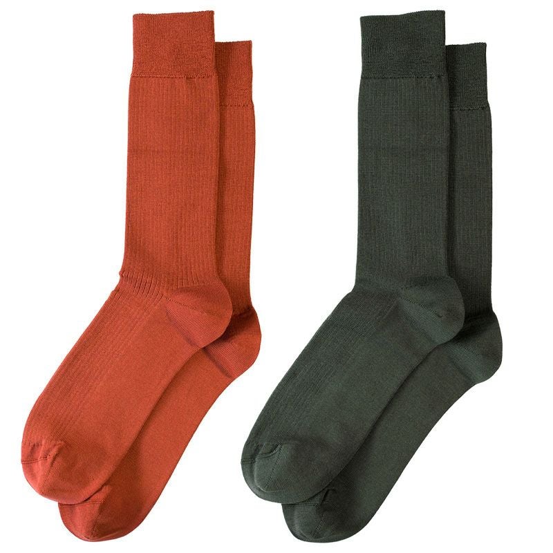 チャコール×ダークオレンジ