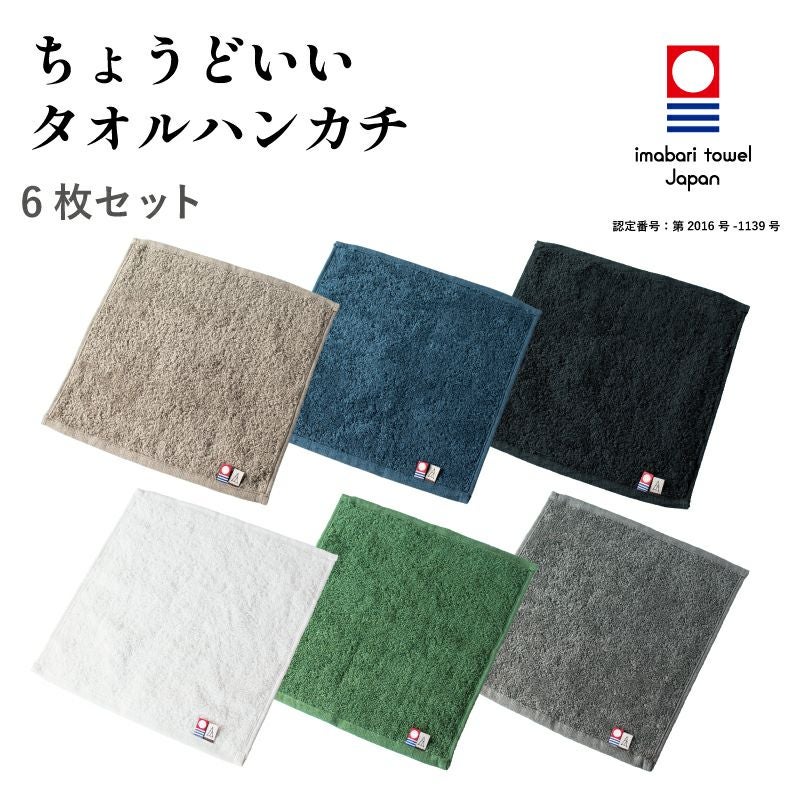 ちょうどいいタオルハンカチ 【6枚セット】 今治タオル ハンカチ 23cm