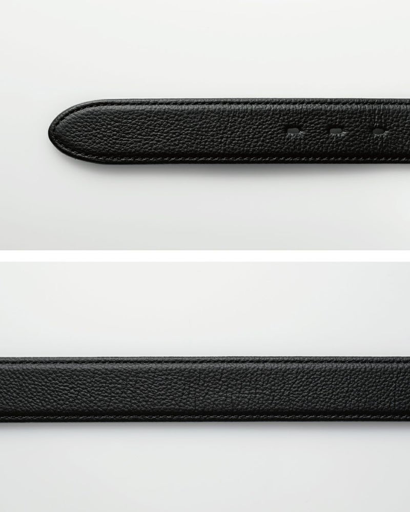 シボ柄が特徴のシンプルな本革ベルト