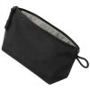 ブラックのナイロン製マチありポーチの単体写真。トラベルグッズや厚みのある物も入るマルチポーチ。